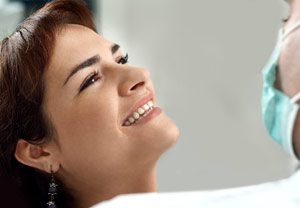 woman smiling at dentist